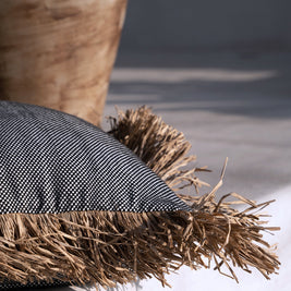 The Cotton Bonita Cushion Cover - Natural Black - 40x40