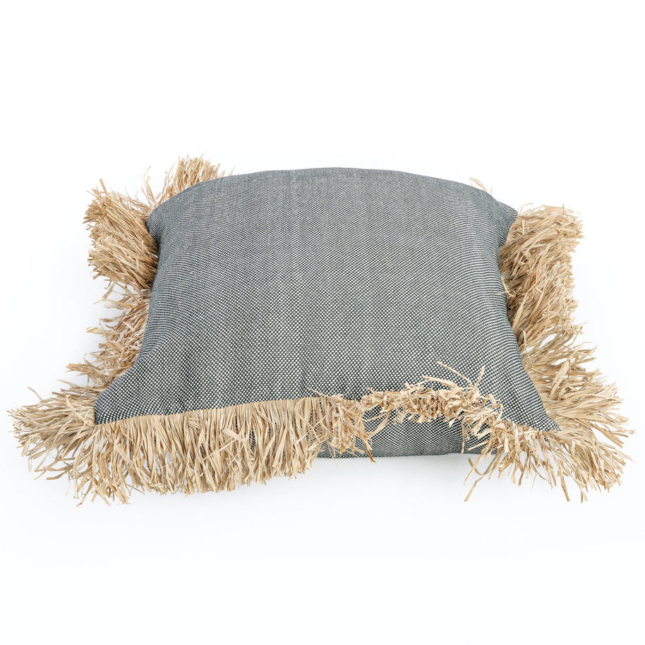The Cotton Bonita Cushion Cover - Natural Black - 60 x 60 cm