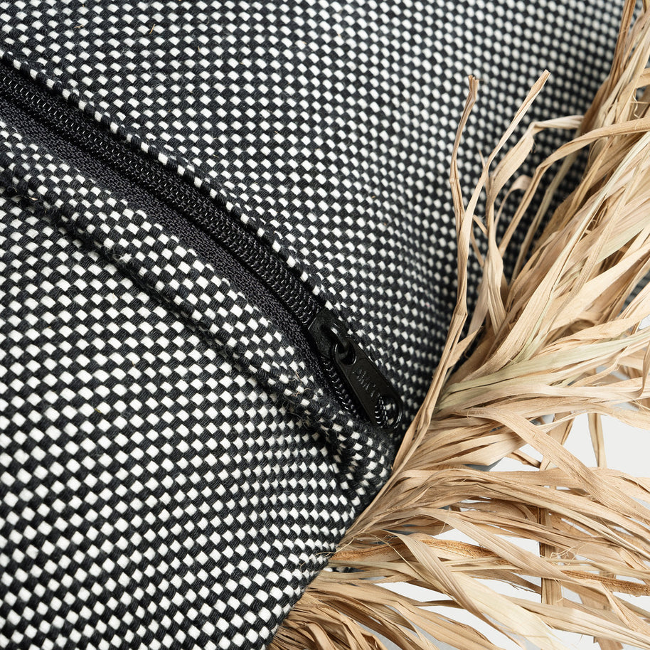 The Cotton Bonita Cushion Cover - Natural Black - 60 x 60 cm