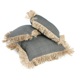 The Cotton Bonita Cushion Cover - Natural Black - 60 x 60 cm