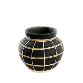 The Belly Vase - Black/Natural - Small