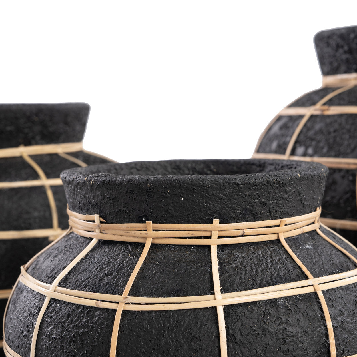 The Belly Vase - Black/Natural - Small