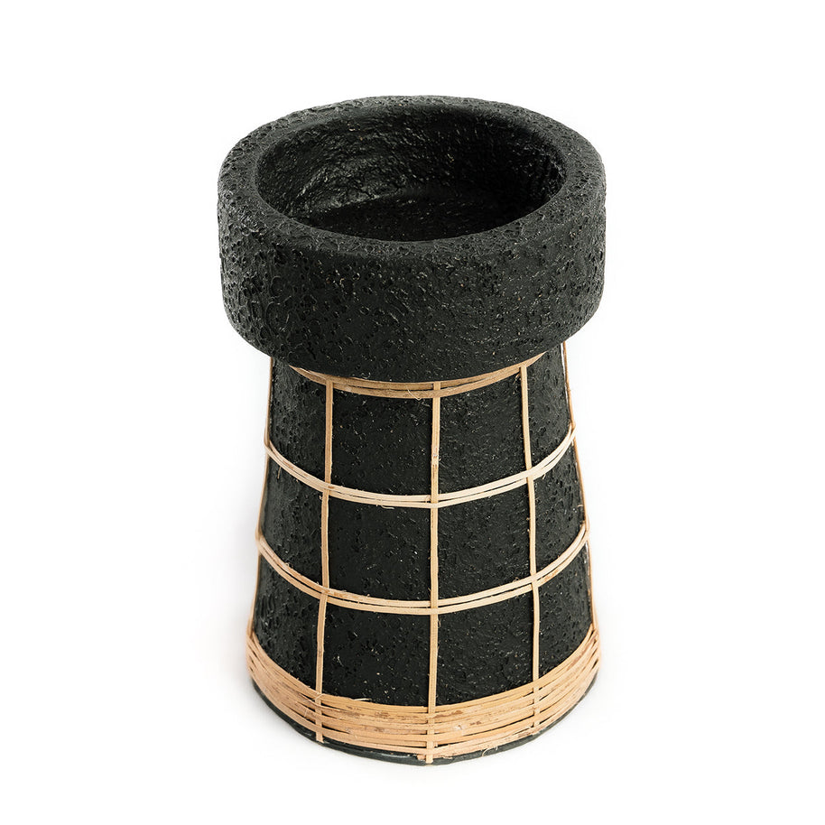 The Serene Candle Holder - Black/Natural - Large