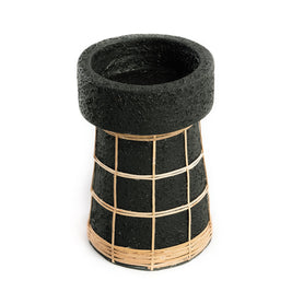 The Serene Candle Holder - Black/Natural - Large