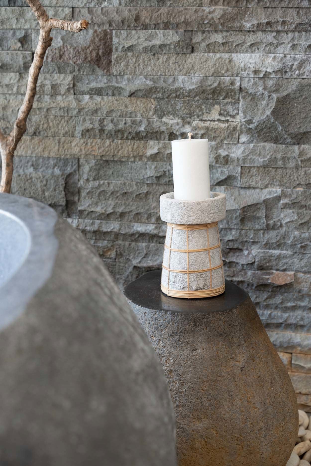 The Serene Candle Holder - Natural Concrete - Large
