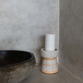The Serene Candle Holder - Natural Concrete - Large