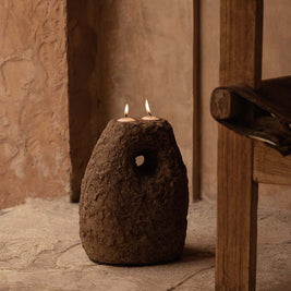 The Terra Totem Candle Holder - Brown