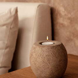 The Cavestone Candle Holder - Brown