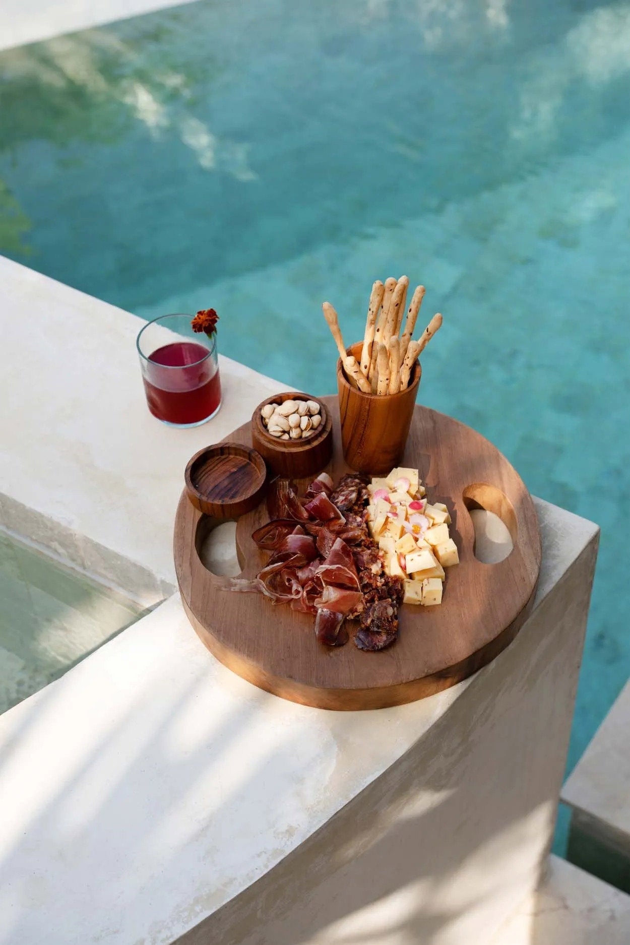 Teak Root Tray - Natural - Large