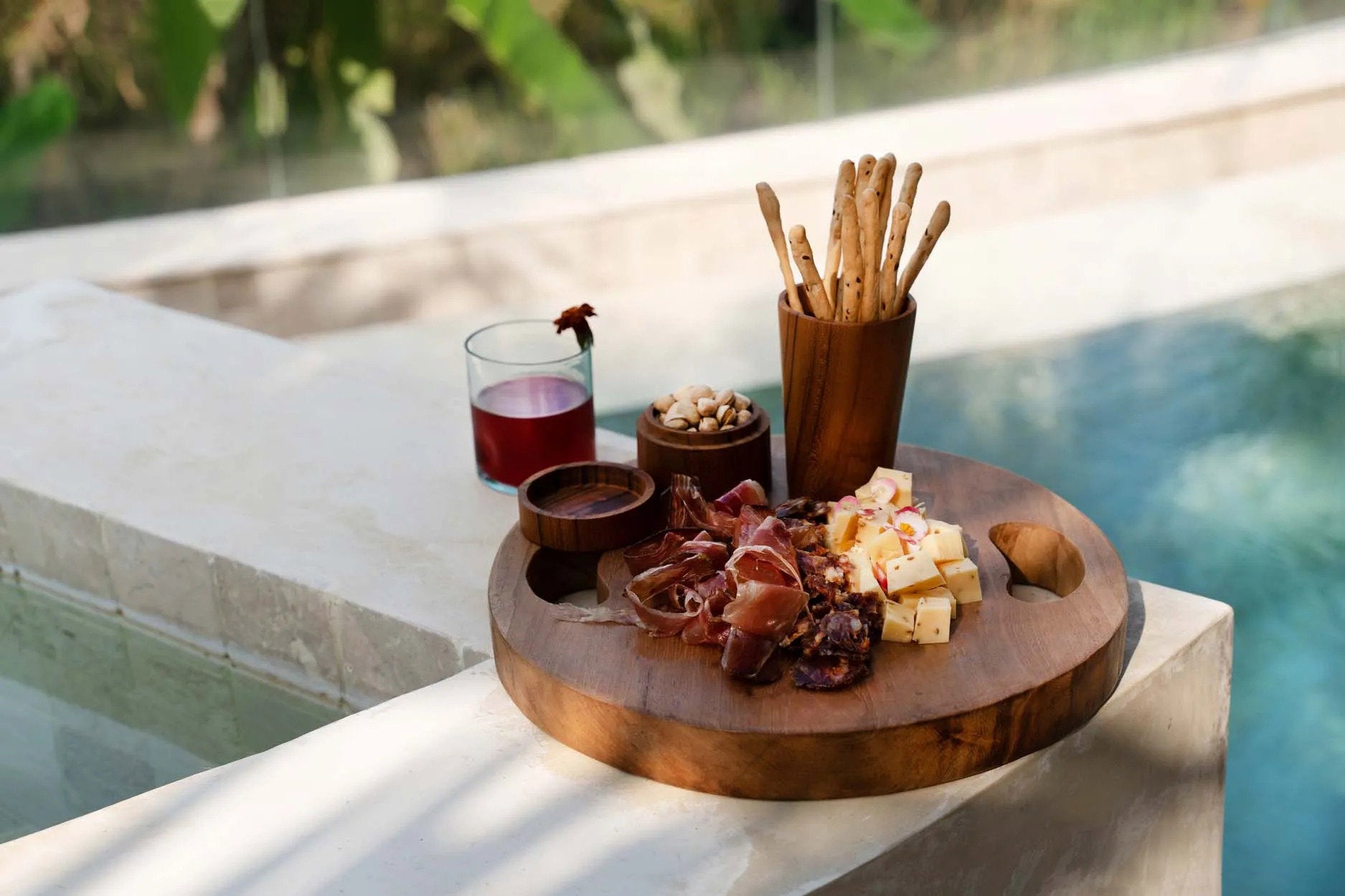 Teak Root Tray - Natural - Large