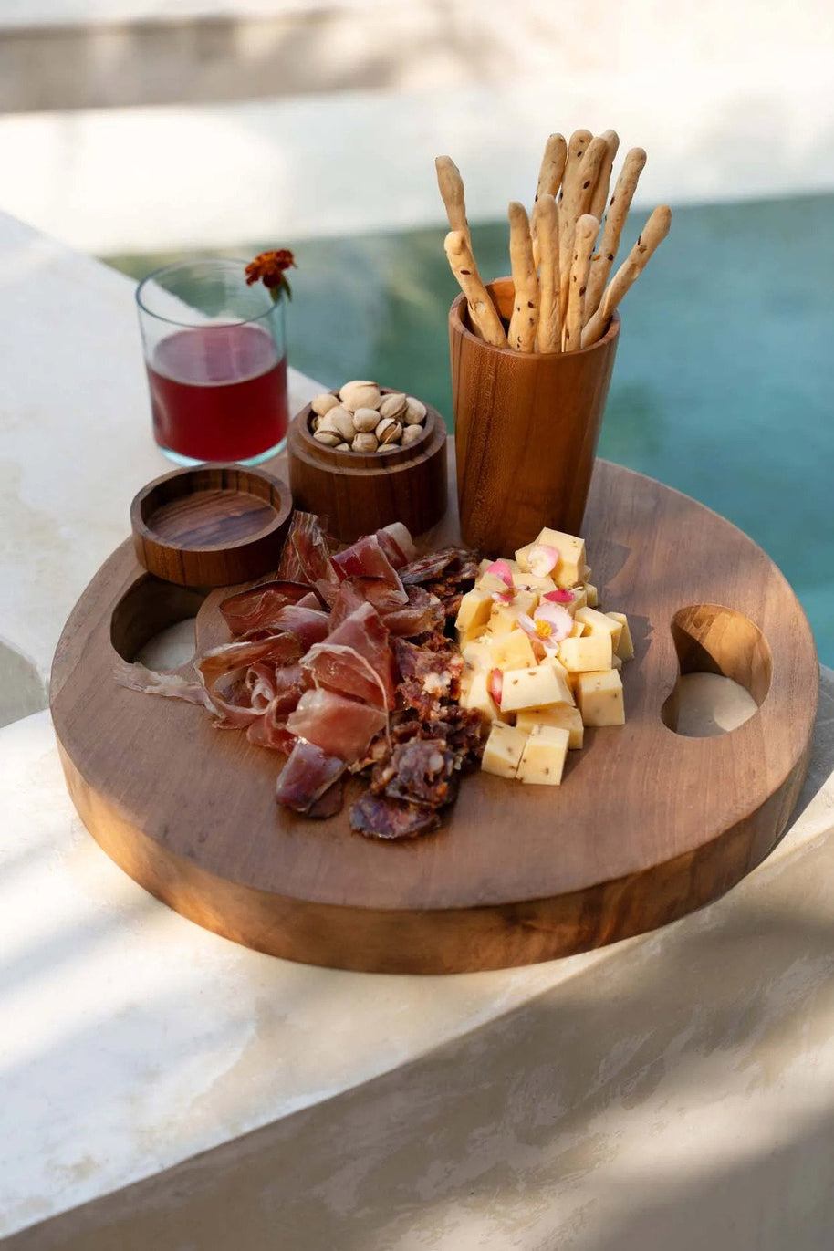 Teak Root Tray - Natural - M