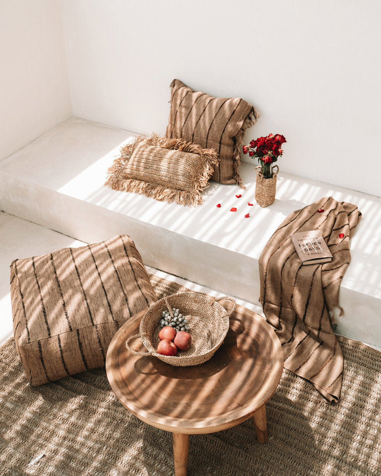 Raffia Basket Tray - Natural - Small