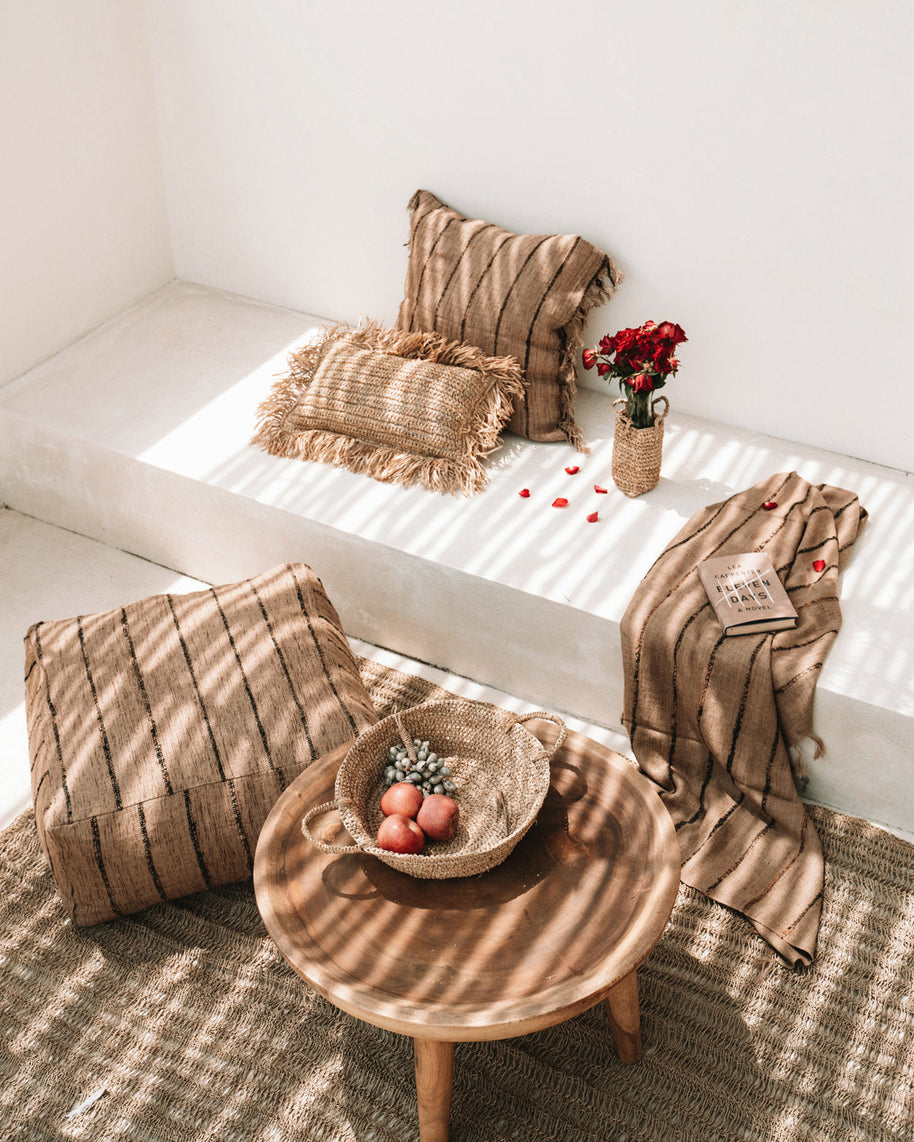 Raffia Basket Tray - Natural - Small