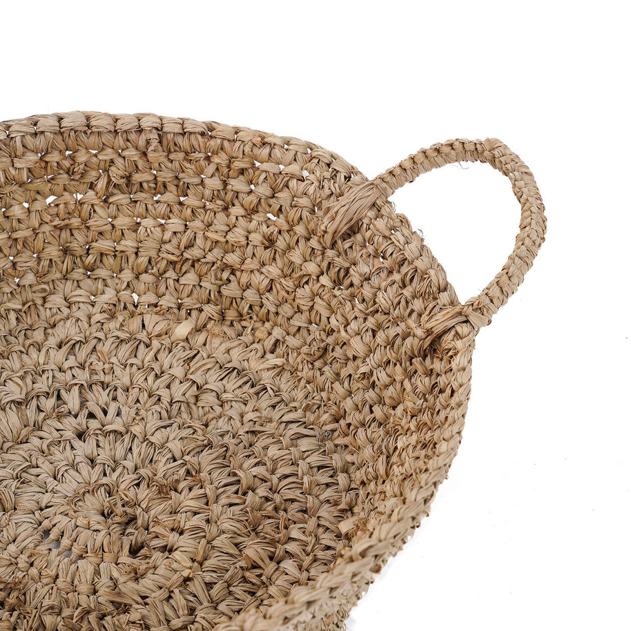 Raffia Basket Tray - Natural - Small