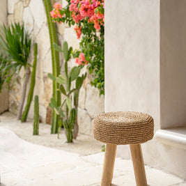 The Raffia Stool - Natural