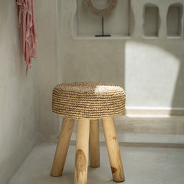 The Raffia Stool - Natural