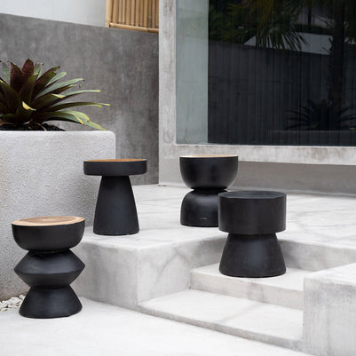 The Karbun Stool - Black/Natural