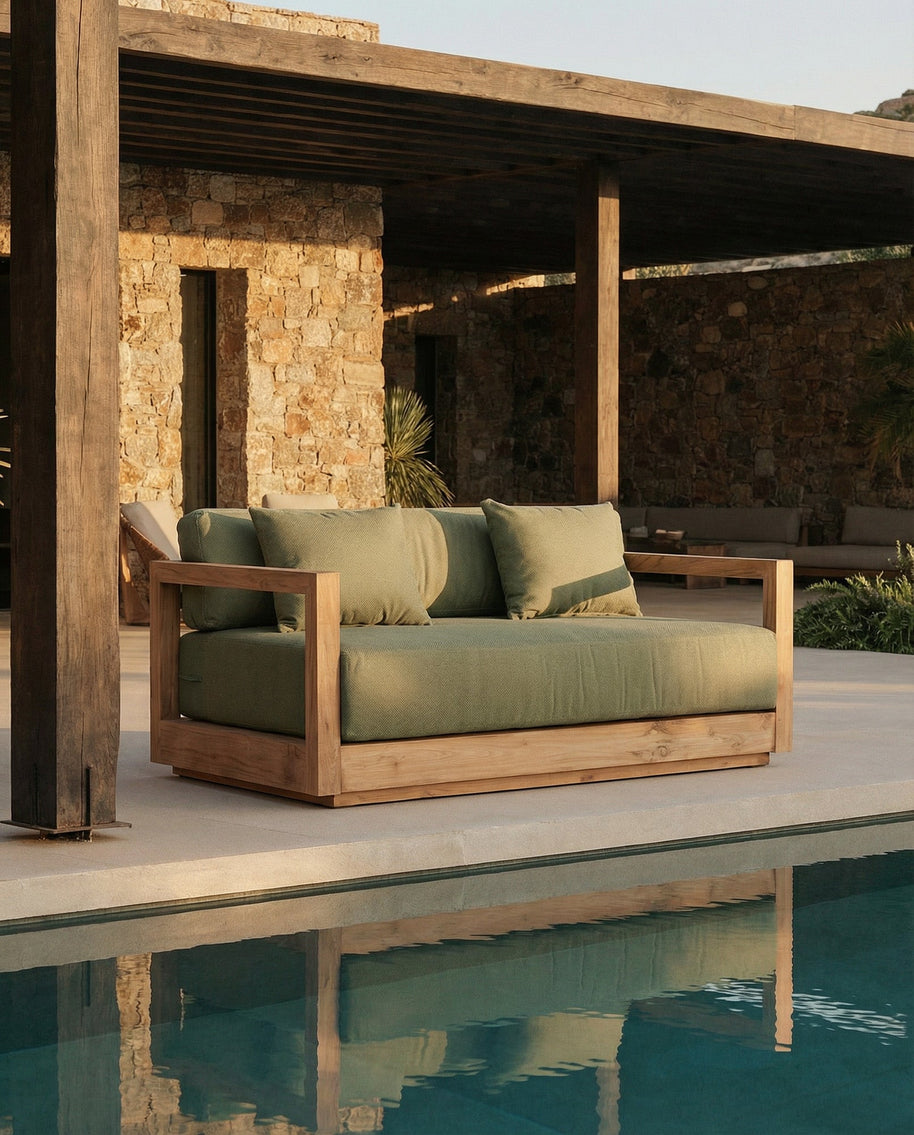 Umalas Two-Seater Sofa - Outdoor - Algae Green