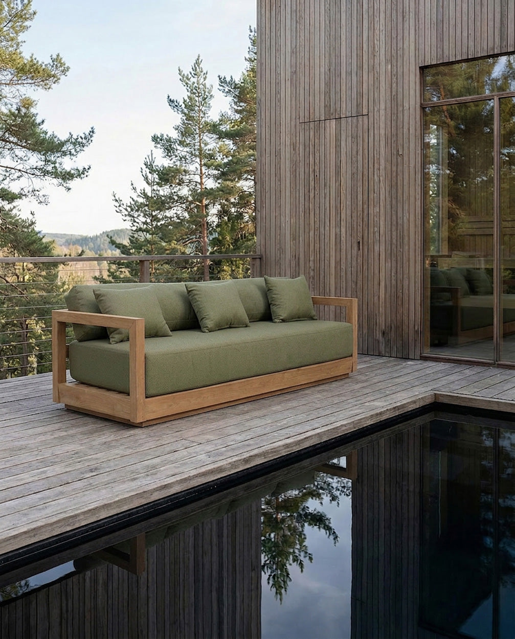 The Umalas Three-Seater Sofa - Outdoor - Green Alga