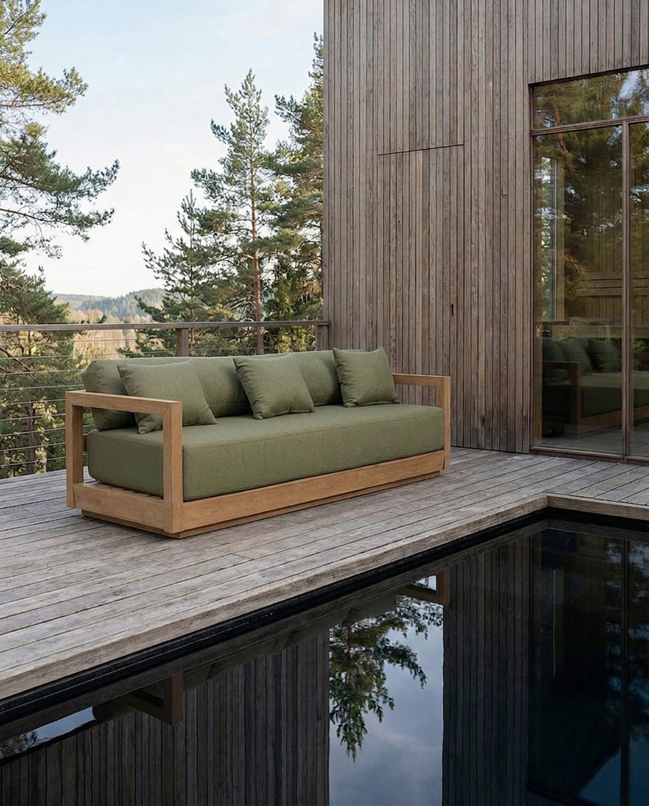 The Umalas Three-Seater Sofa - Outdoor - Green Alga