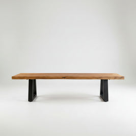 Bench with iron legs - natural - 220