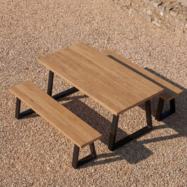 Bench with iron legs - natural - 220