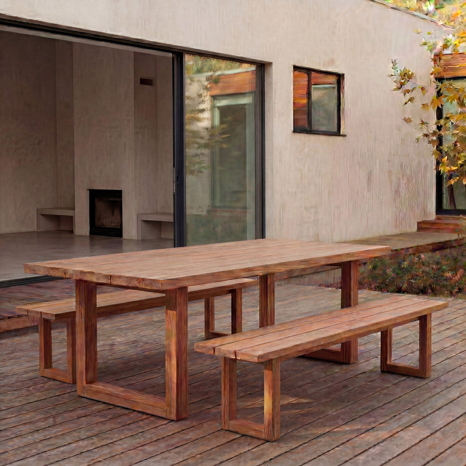 Bench with square foot - natural - 220