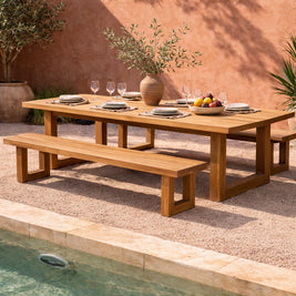 Bench with square foot - natural - 220