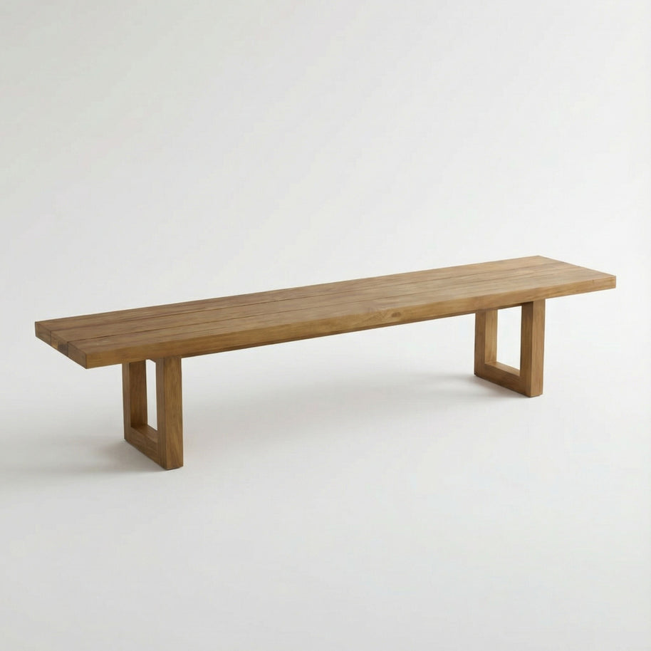 Bench with square foot - natural - 220