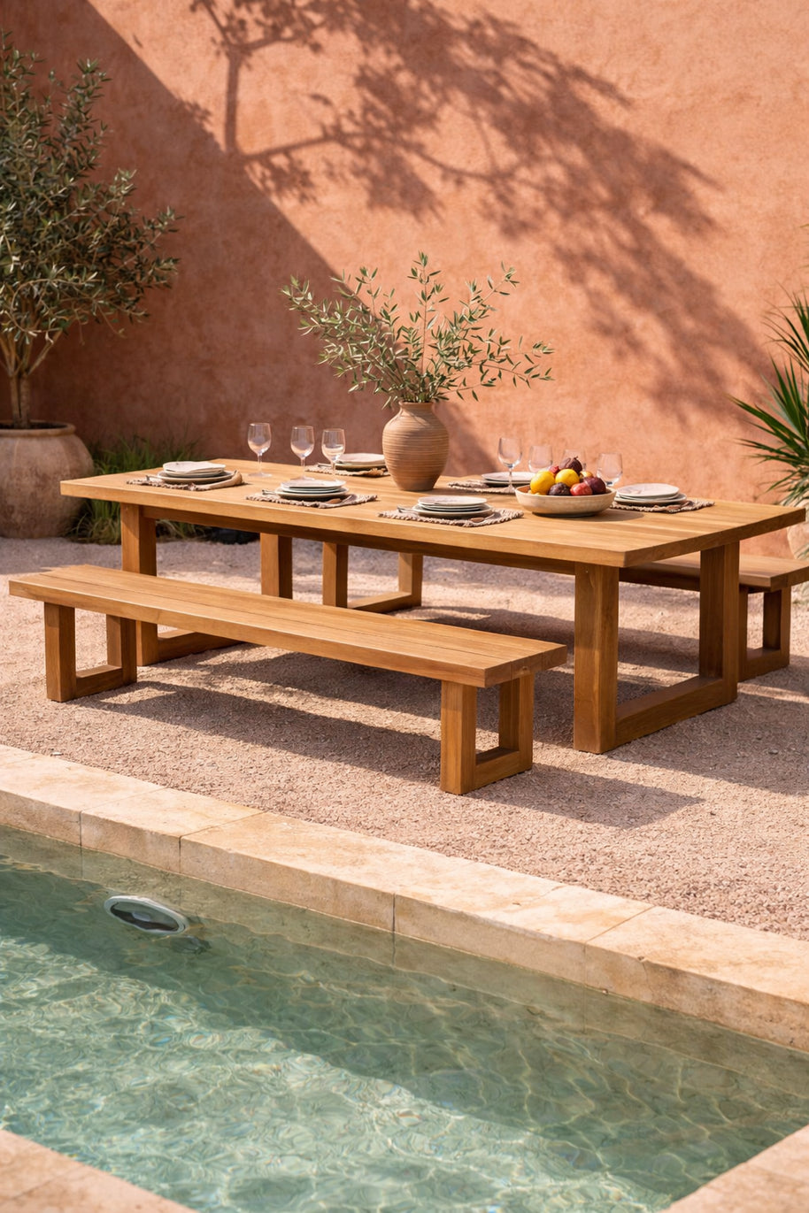 Bench with square foot - Natural - 280