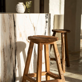 The Shibori Bar Stool - Natural