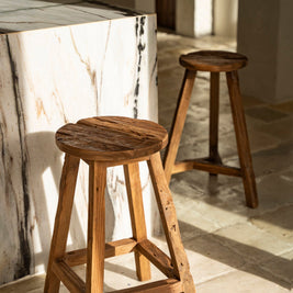 The Shibori Bar Stool - Natural