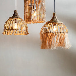 The Abaca Tassel Pendant - Natural - S