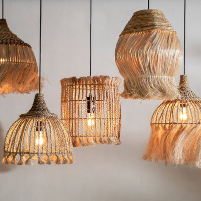 The Abaca Tassel Pendant - Natural - S