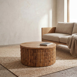 Magani Abaca Round Coffee Table - Natural