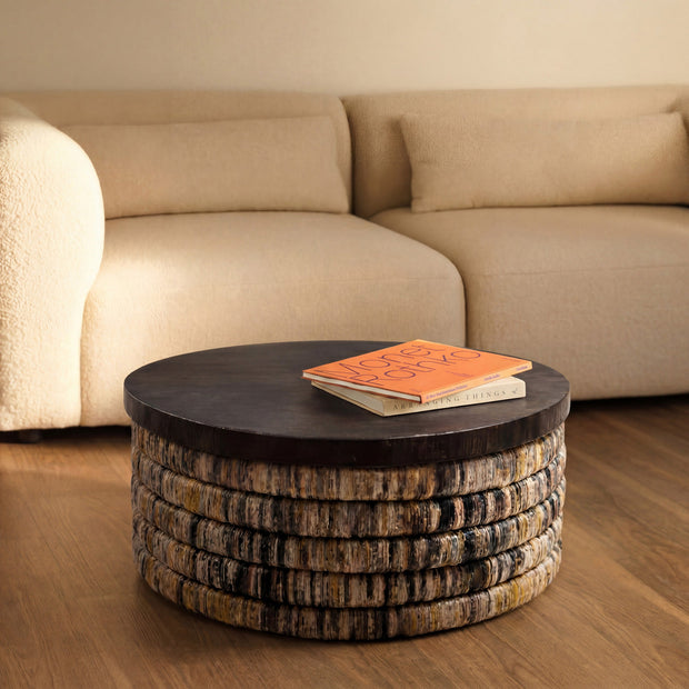 Magani Banana Round Grey-Wash Coffee Table